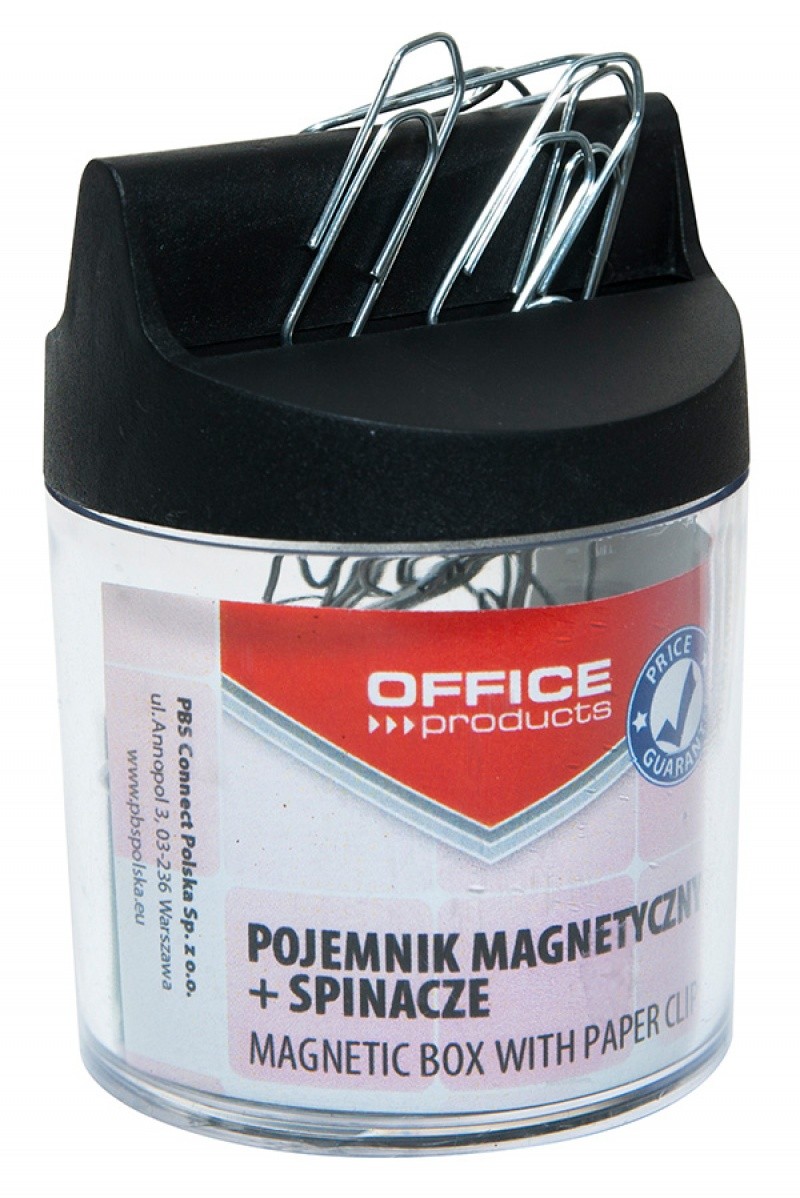 MAGNETIC PLASTIC BOX WITH PAPER CLIPS OFFICE PRODUCTS 26 MM X 100 PCS
