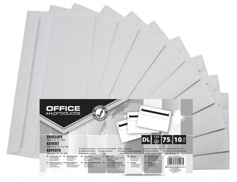 ENVELOPE SELF SEAL DL 110 x 220 MM 10 pcs.WHITE