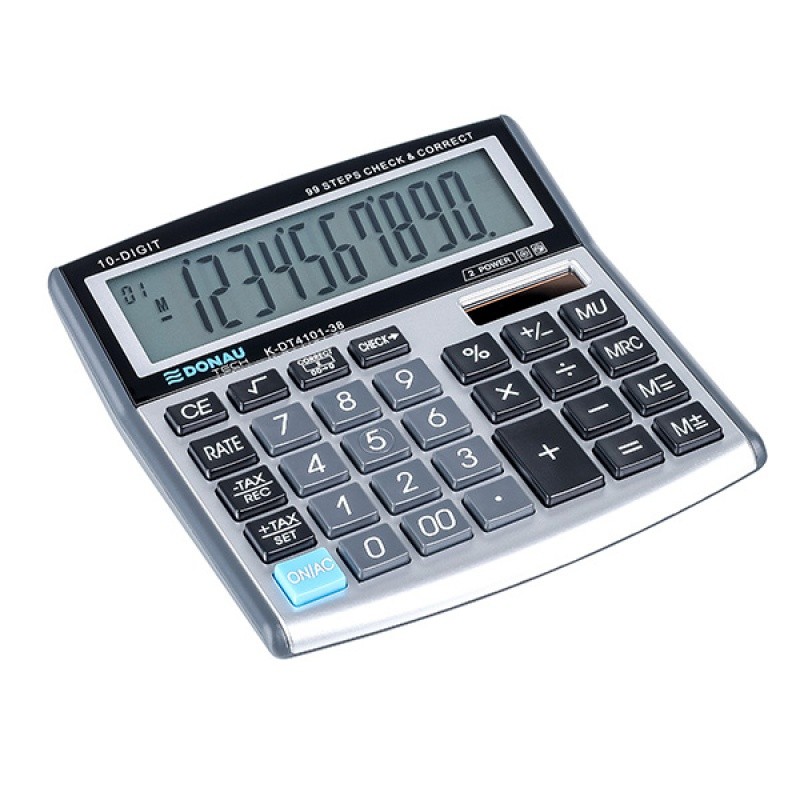 DESKTOP CALCULATOR DONAU TECH, K-DT4101, 136X134X28 MM, SILVER