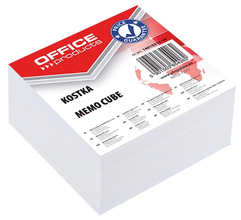 ჩასანიშნი არაწებოვანი OFFICE PRODUCTS 85X85მმ 400 ფურცელი თეთრი