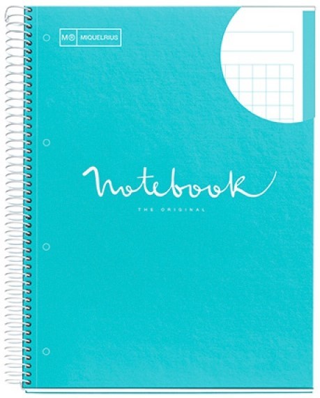 ბლოკნოტი გვერდული ზამბარით A4 "მიქელ-რიუსი / MIQUEL-RIUS" 80 ფურცელი, EMOTIONS ცისფერი