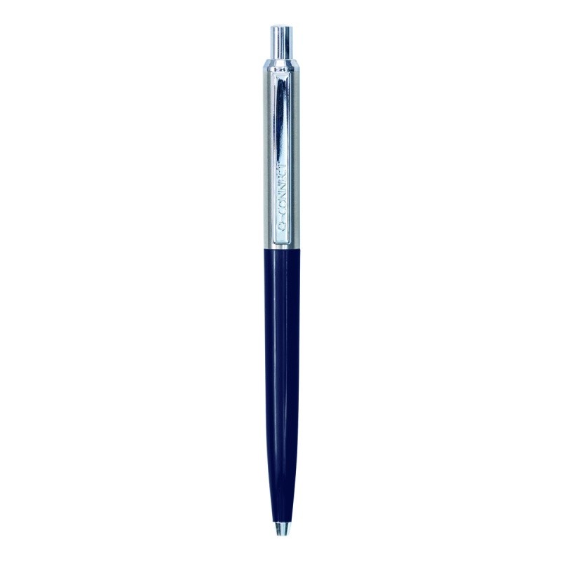 PRESTIGE METAL BALL PEN, Q-CONNECT, 1PC/BOX, BLUE REFILL, BLUE/SILVER