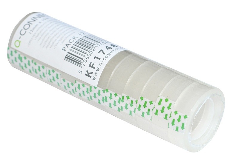 SELF-ADHESIVE TAPE, Q-CONNECT, 12MM X 10M, 12PCS, CLEAR