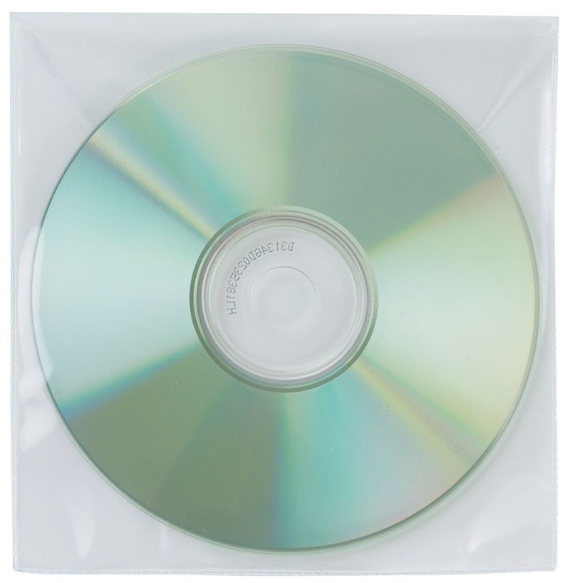 510029 PP POCKET FOR CD/DVD WHITE WITH FLAP 50PCS