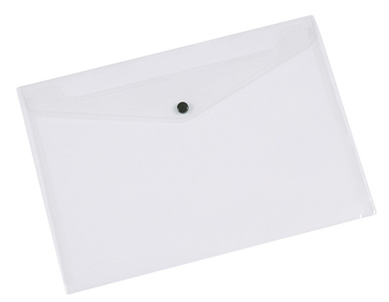 ENVELOPE FOLDER WITH SNAP CLOSURE, PP Q-CONNECT A3, TRANSPARENT