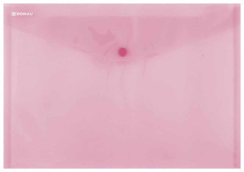 საქაღალდე კნოპკით A4 DONAU 180 მიკრონი, გამჭვირვალე წითელი