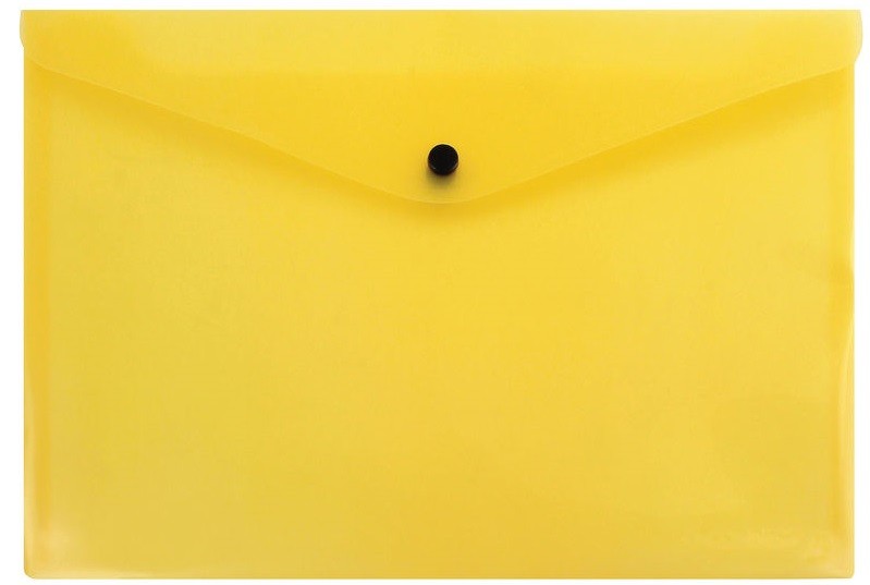 საქაღალდე კნოპკით A4 Q-CONNECT გამჭვირვალე ყვითელი