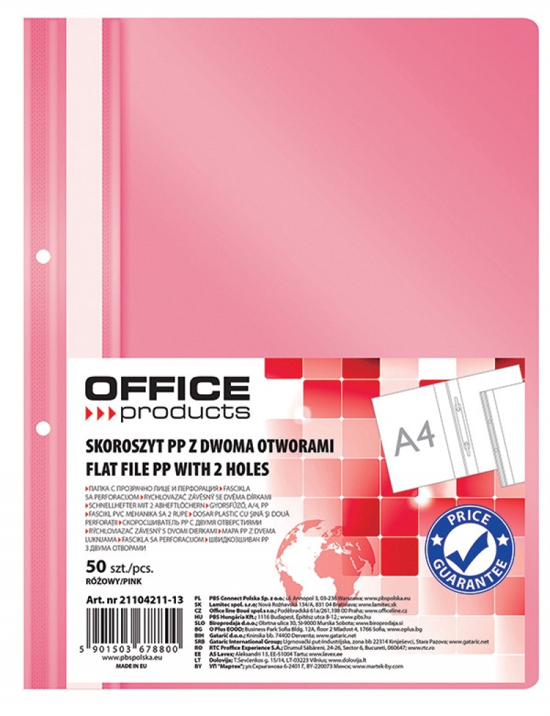 სწრაფჩამკერი ვარდისფერი OFFICE PRODUCTS (იტევს 200 ფურცელს) მაღალი ხარისხის