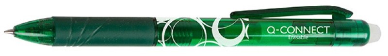 RETRACTABLE BALL PEN, Q-CONNECT, ERASABLE, DIA 1,0MM, LINE 0,7MM, GREEN