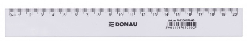 სახაზავი 20 სმ გამჭვირვალე DONAU
