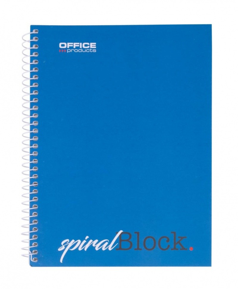 საკანცელარიო ჟურნალი გვერდული ზამბარით OFFICE PRODUCTS A5 80 ფურცლიანი, უჯრა, ლურჯი ყდით