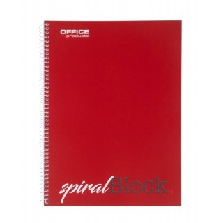 საკანცელარიო ჟურნალი გვერდული ზამბარით OFFICE PRODUCTS A4 80 ფურცლიანი, უჯრა, წითელი ყდით