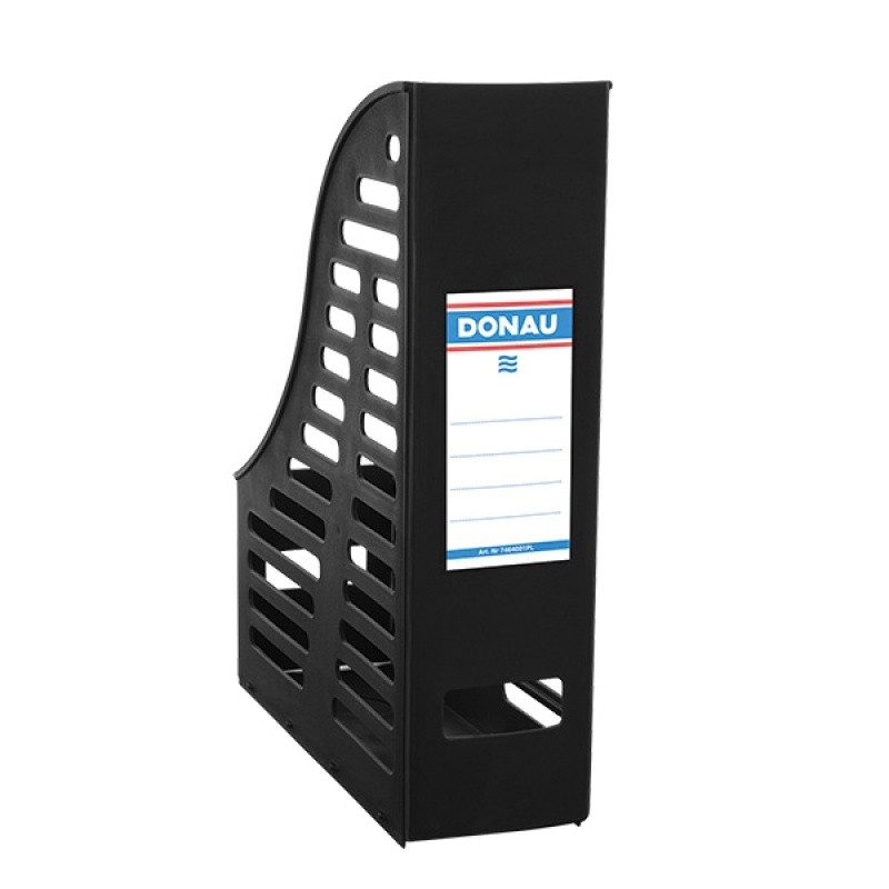 სასაბუთე თარო პლასტმასის ვერტიკალური DONAU შავი