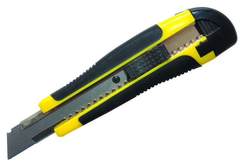 CUTTER, DONAU, PRO, 18MM, WITH 3 BLADES, RUBBER GRIP, BLISTER