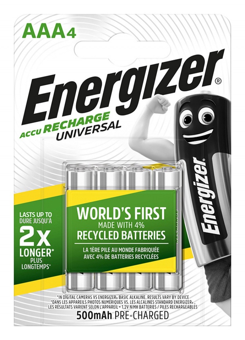 RECHARGEABLE ENERGIZER AAA UNIVERSAL /4 PCS