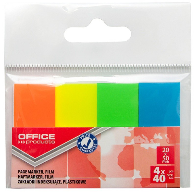 POP-UP FLAGS, OP, PLASTICS, 20X50MM, 4X40K, 60MIC, ASSORTED, OPP BAG