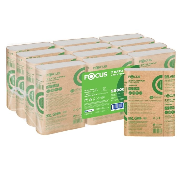 (ყუთით - 12 ც) "ფოკუსი / Focus" Optimum მექანიკური დისპანსერის ხელსახოცი ZZ 200 ცალიანი შეფუთვა - საბითუმო შეთავაზება