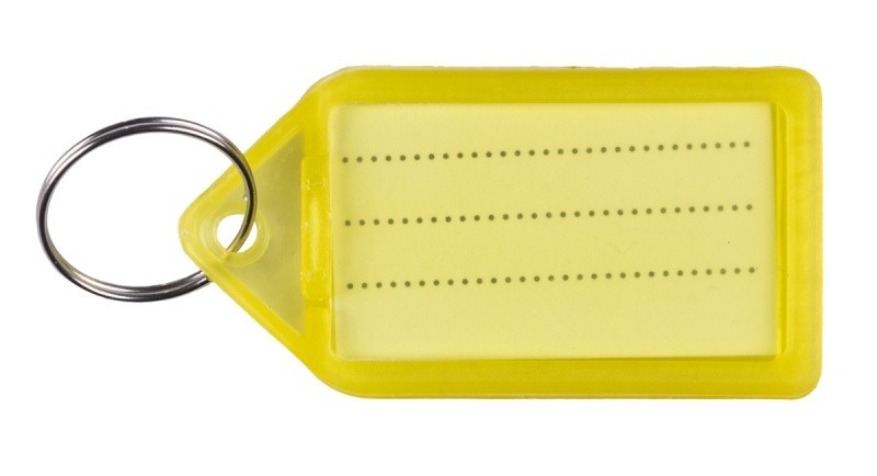 გასაღების ბრელოკები Q-CONNECT 55x30მმ, 40 ცალი, ყვითელი