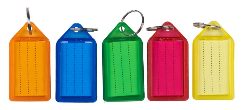 გასაღების ბრელოკები Q-CONNECT 55x30მმ, 40 ცალი, შერეული ფერები (8*5 ფერი)