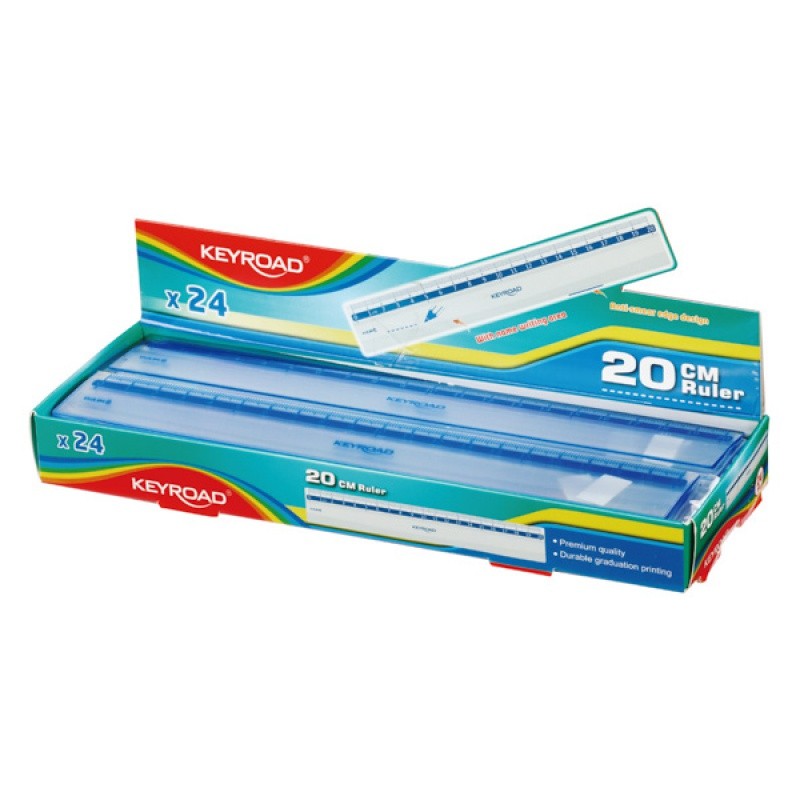 სახაზავი KEYROAD 20სმ, გამჭვირვალე, 1 ცალი