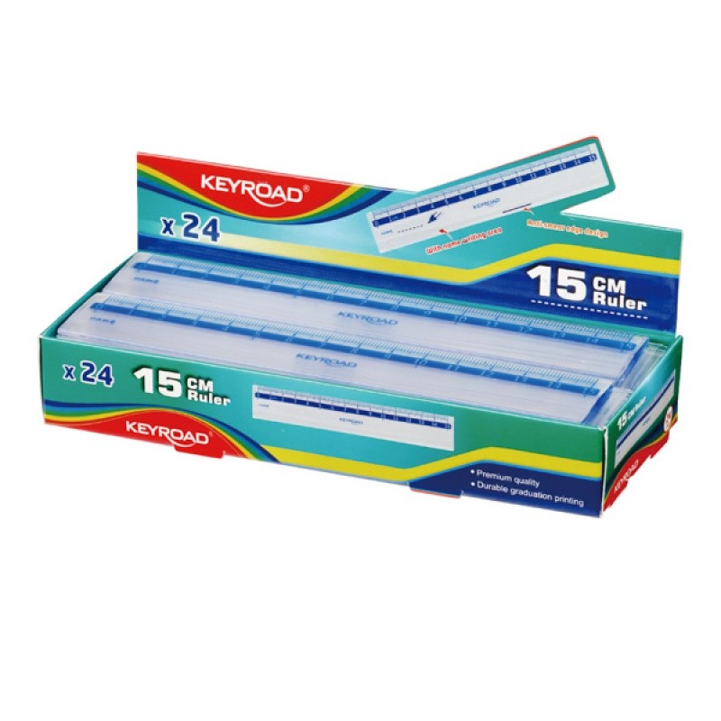 სახაზავი KEYROAD 15სმ, გამჭვირვალე, 1 ცალი