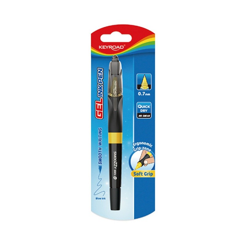 GEL PEN, KEYROAD, SMOOZZY, 0,7MM, 1PC, MIX COLORS, BLISTER