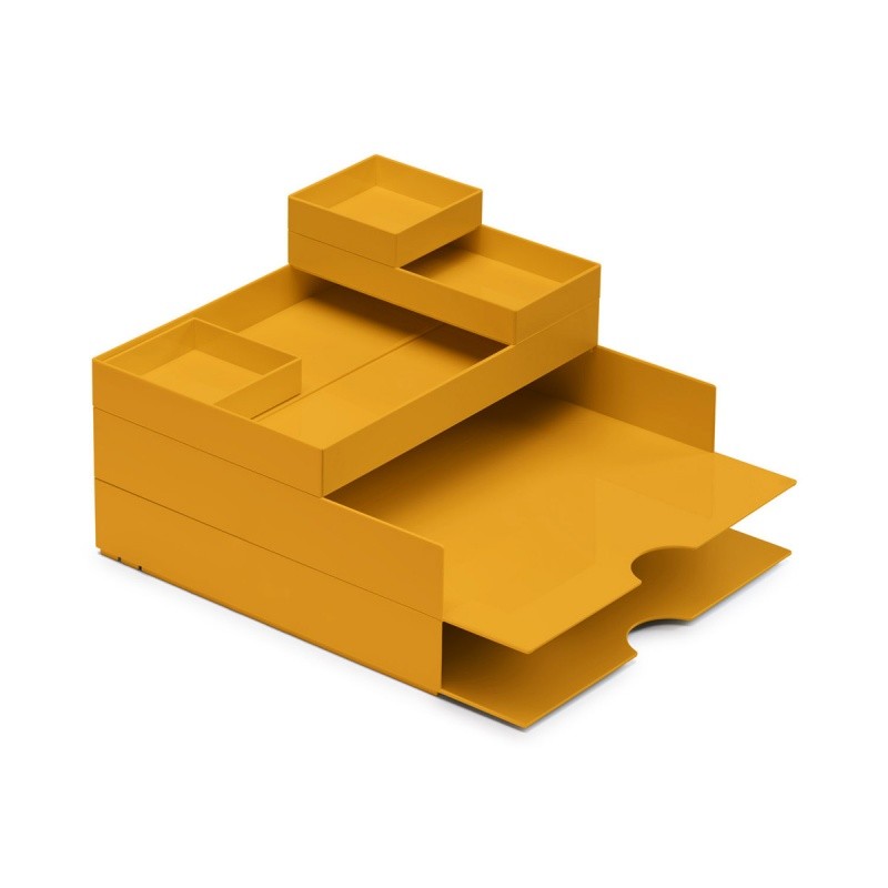 სასაბუთე თარო სექციური MOXOM 320x260x60მმ, 6 ნაწილიანი, ყვითელი