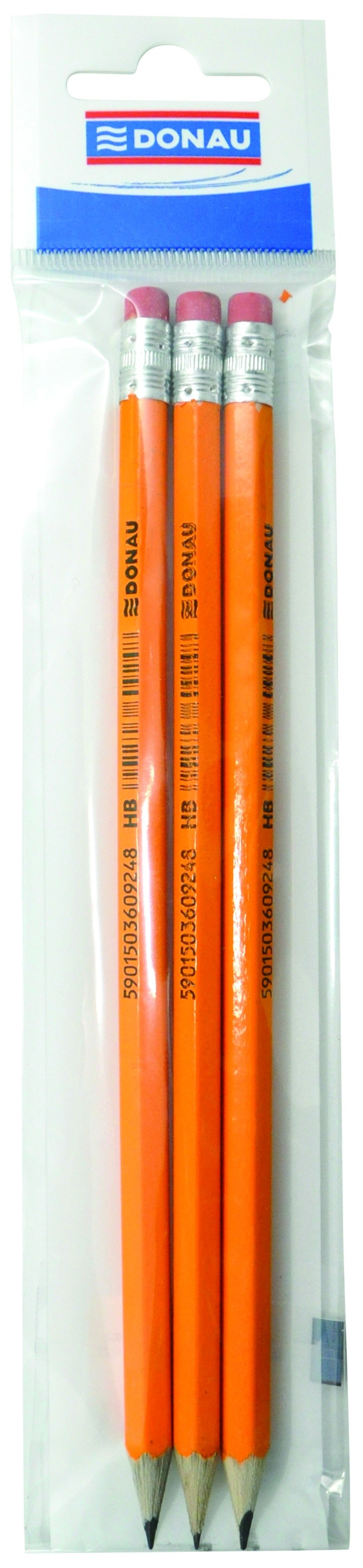 სტანდარტული ფანქარი DONAU HB, 3 ცალიანი შეკვრა, POLYBAG