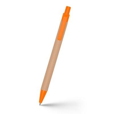 კალამი ბურთულიანი "ECOLOR" V1470, გადამუშავებული კარდონის ზედაპირით, ნარინჯისფერი კორპუსი