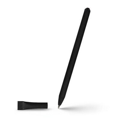 კალამი ბურთულიანი "ECOLOR" V1630 კრაფტისგან დამზადებული (თავსახურით), შავი (ბრენდირებადი)