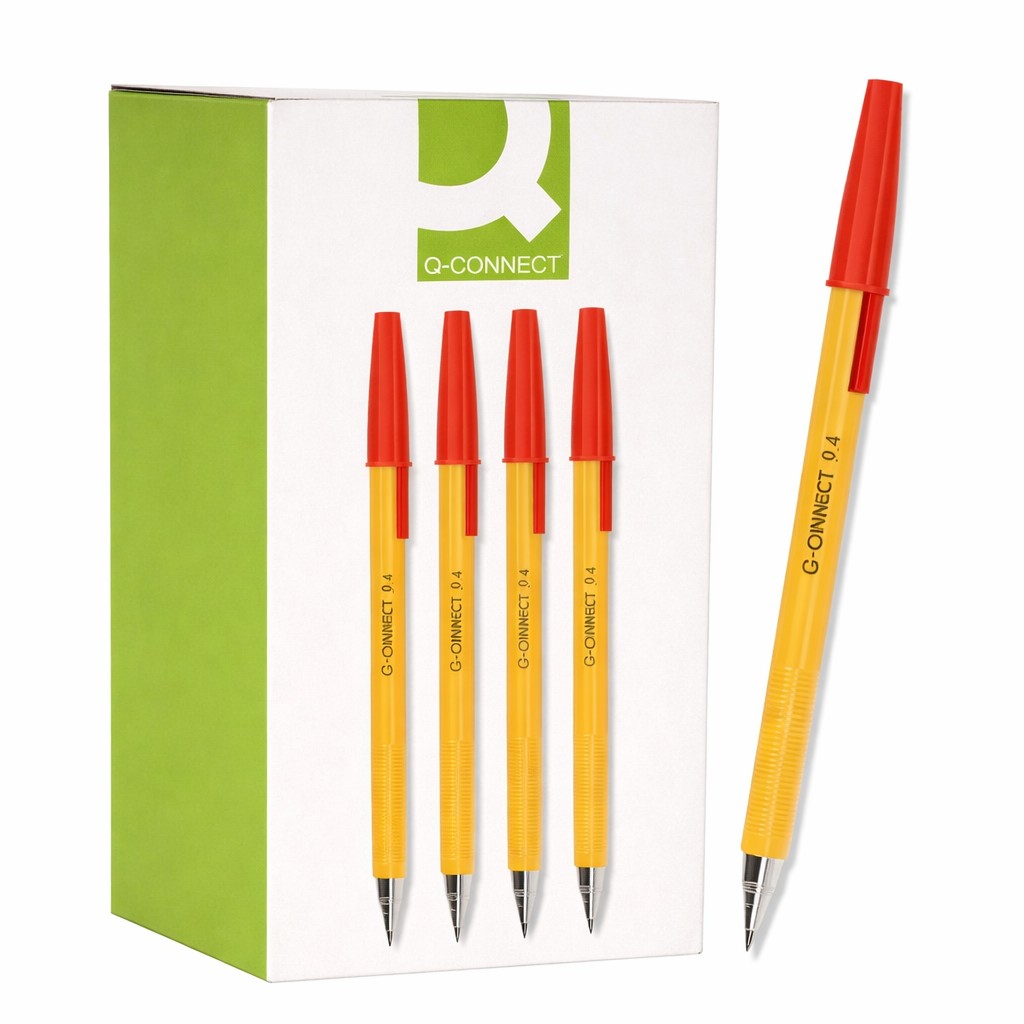 კალამი ბურთულიანი Q-CONNECT 0.4მმ წითელი (20ცალი)