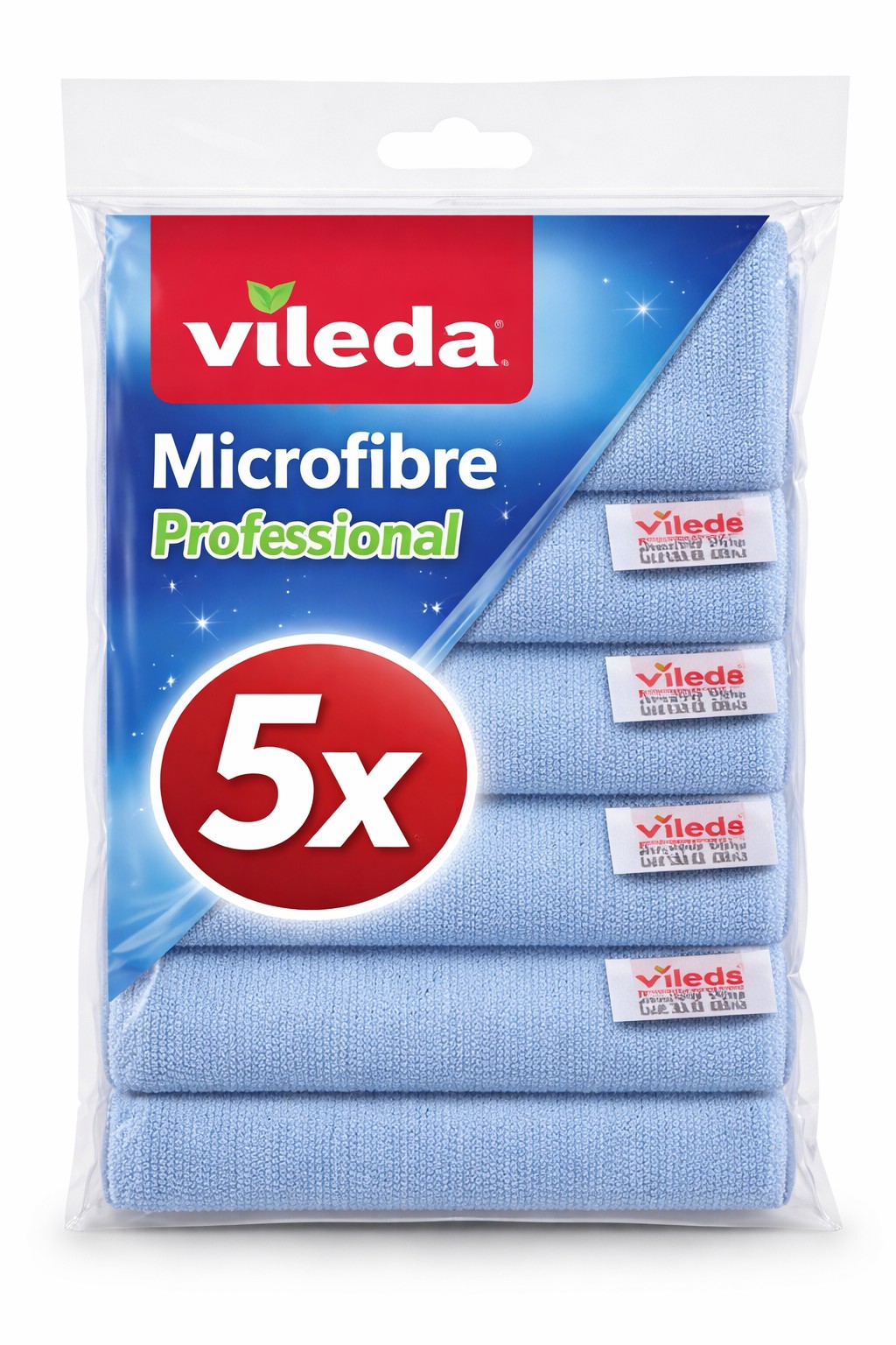 ტილო მიკროფიბრა VILEDA PROFESSIONAL MICROTUFF 36x36სმ, ლურჯი, 5 ცალიანი შეფუთვა