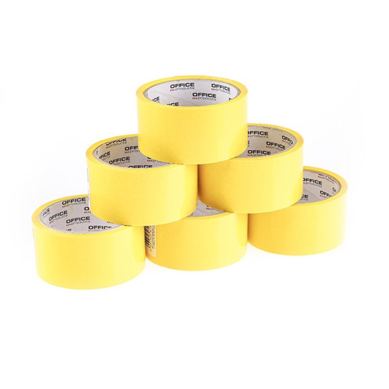 შესაფუთი სკოჩი (1 ცალი) OFFICE PRODUCTS (46 მეტრი) სიგანე:48 მმ / სისქე:36 მიკ ყვითელი