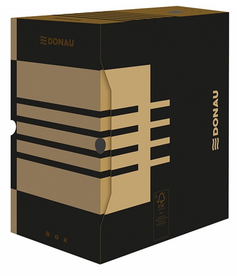 FILE STORAGE BOX, CARDBOARD, A4/200, DONAU, BROWN