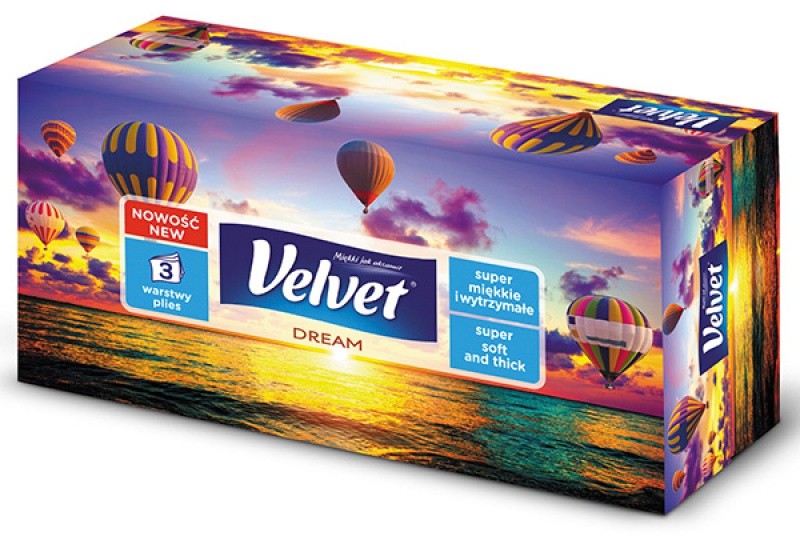UNIVERSAL TISSUES VELVET, DREAM , 3-PLY, CELLULOSE, 90 SHEETS