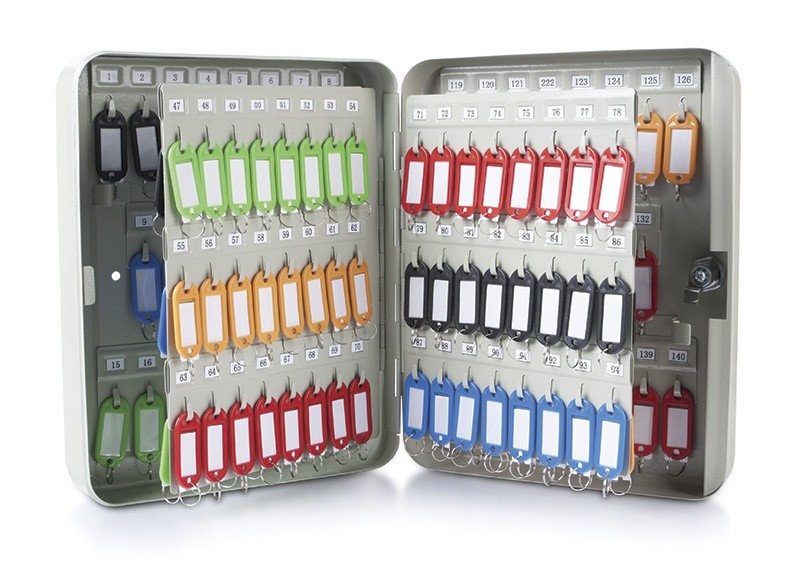 Key Cabinet DONAU, for 140 keys, 300x240x80mm, grey