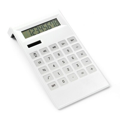 Desk Calculator with 8-Digit Display, White