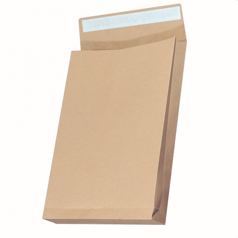 კონვერტი A4+ თვითწებვადი 250x353მმ OFFICE PRODUCTS (25ც), 130გრ ყავისფერი - გაფართოვებადი ძირით